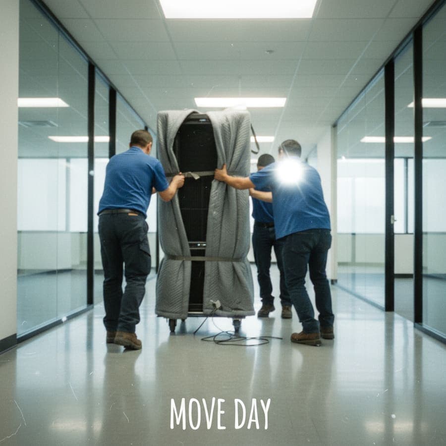 Steadle technician performing fluorescent tube replacement with ladder safety